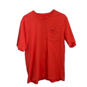 Greg Norman Shirt Orange Crew Neck T-Shirt Mens Med Shark Logo Short Sleeve